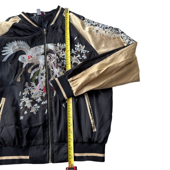 Sukajan Jabiru Bird Souvenir Japan Tourist Bomber Jacket Nature Asian Vintage - Picture 11 of 14